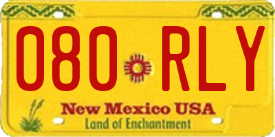 NM license plate 080RLY