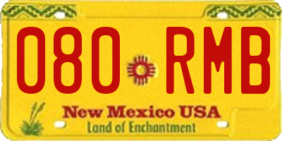 NM license plate 080RMB