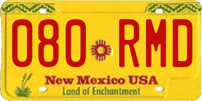 NM license plate 080RMD