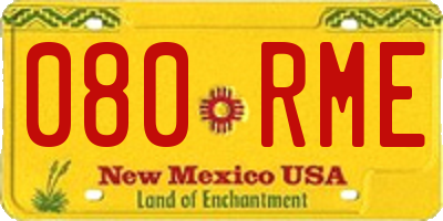 NM license plate 080RME
