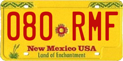 NM license plate 080RMF