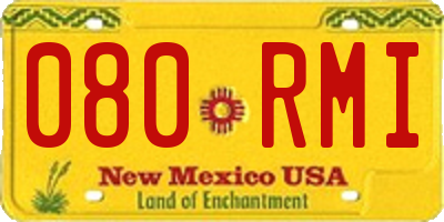 NM license plate 080RMI