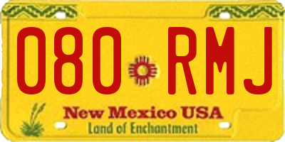 NM license plate 080RMJ