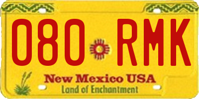 NM license plate 080RMK