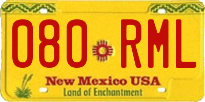 NM license plate 080RML