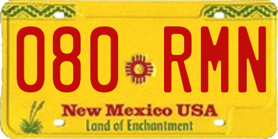NM license plate 080RMN