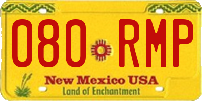NM license plate 080RMP