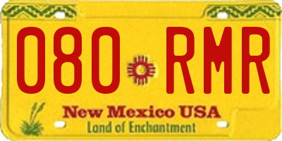 NM license plate 080RMR