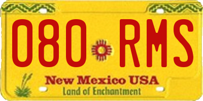NM license plate 080RMS
