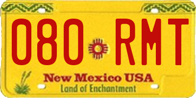 NM license plate 080RMT