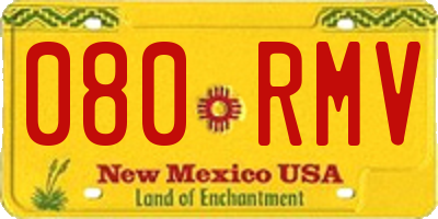 NM license plate 080RMV