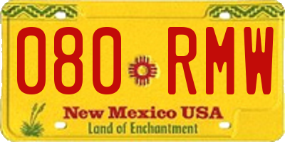 NM license plate 080RMW