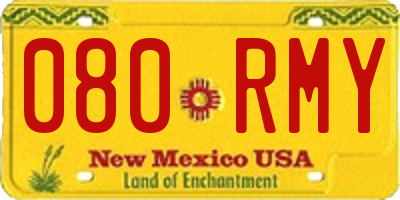 NM license plate 080RMY