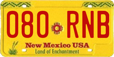 NM license plate 080RNB