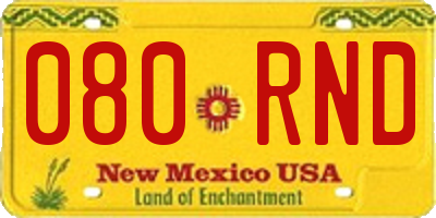 NM license plate 080RND