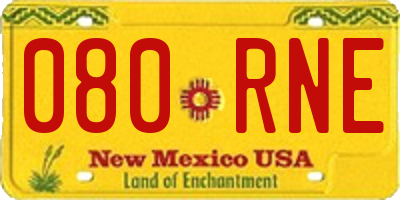 NM license plate 080RNE