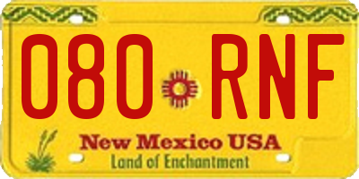NM license plate 080RNF