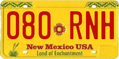 NM license plate 080RNH