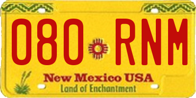 NM license plate 080RNM
