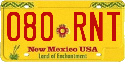 NM license plate 080RNT