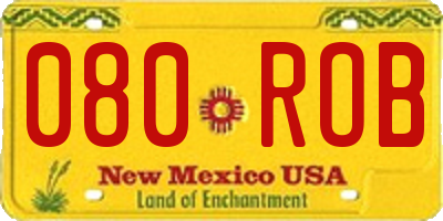 NM license plate 080ROB