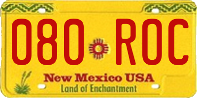 NM license plate 080ROC