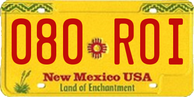 NM license plate 080ROI