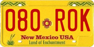 NM license plate 080ROK