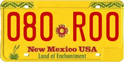 NM license plate 080ROO