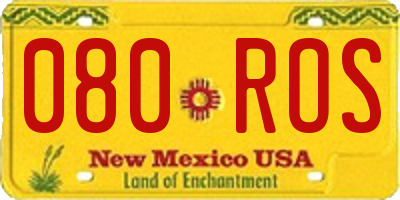 NM license plate 080ROS