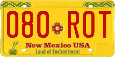 NM license plate 080ROT