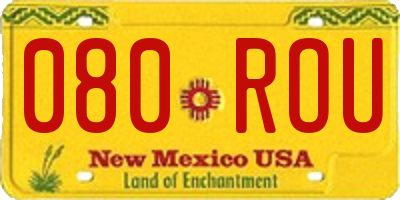 NM license plate 080ROU