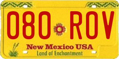 NM license plate 080ROV