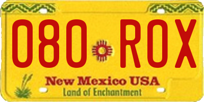 NM license plate 080ROX