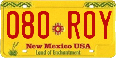NM license plate 080ROY