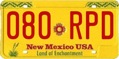 NM license plate 080RPD