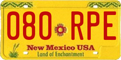 NM license plate 080RPE