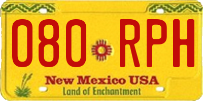 NM license plate 080RPH