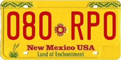 NM license plate 080RPO