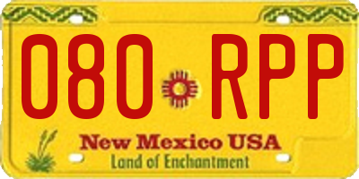 NM license plate 080RPP