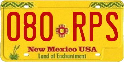 NM license plate 080RPS