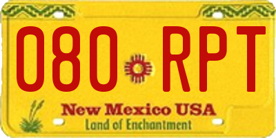 NM license plate 080RPT