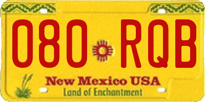 NM license plate 080RQB