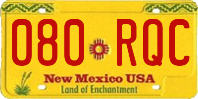 NM license plate 080RQC