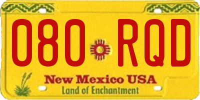 NM license plate 080RQD