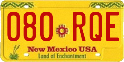 NM license plate 080RQE
