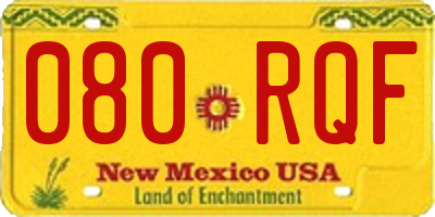 NM license plate 080RQF