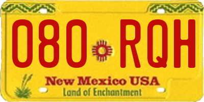 NM license plate 080RQH