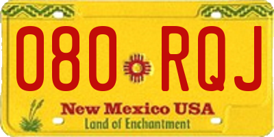 NM license plate 080RQJ