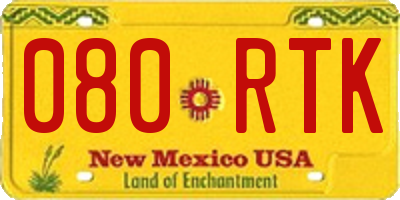NM license plate 080RTK